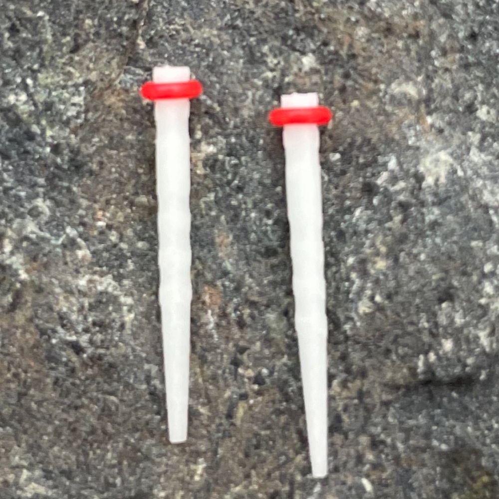 Straight ear-post with rubber backer